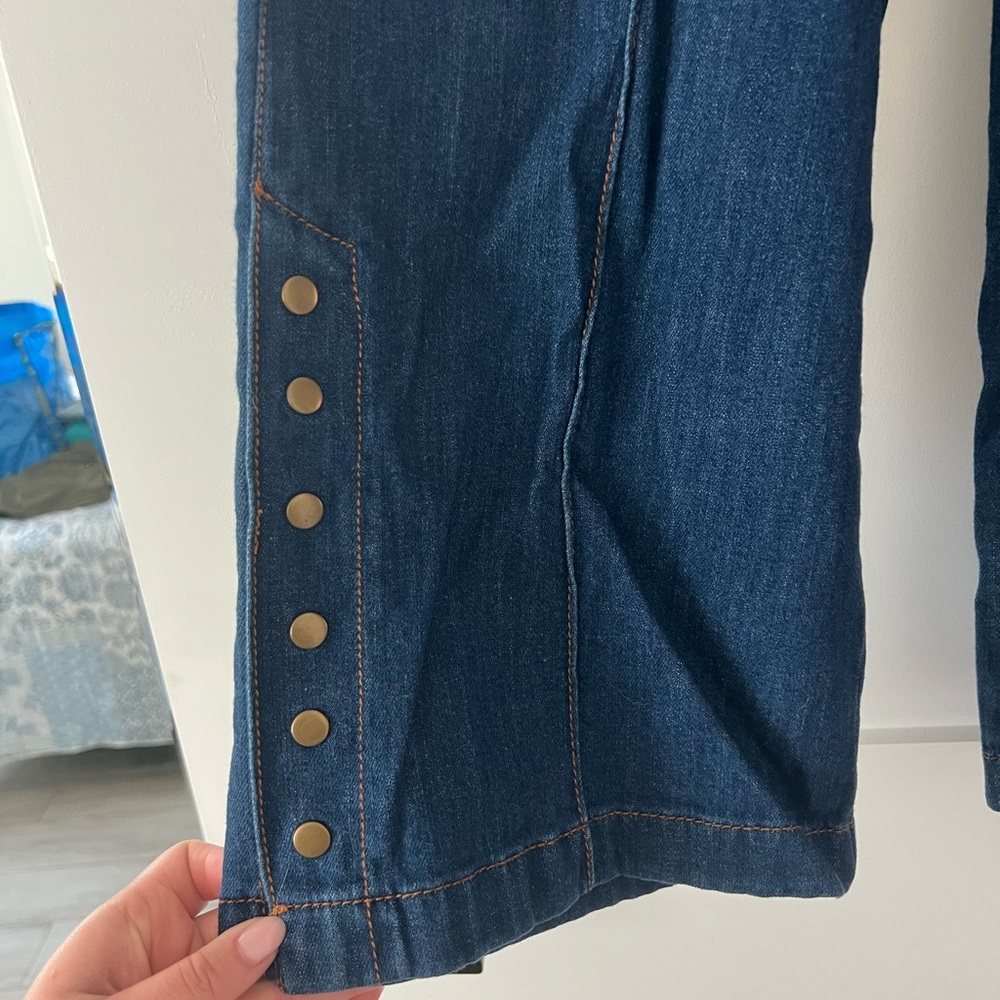 Anthropologie Pilcro And The Letterpress Flare Wide Leg Denim Jeans Size 26 - Picture 3 of 12